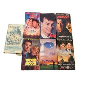 Lot of 7 VHS Tapes Speed Powder Turner & Hooch Vintage Movies 80s 90s Y2K Family